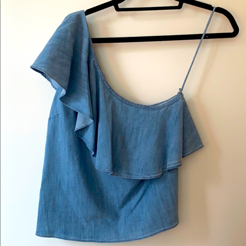 Alice & Olivia Jeans Asymmetrical Top